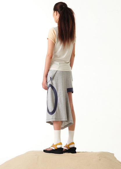 Color Block Panel Cutout Skirt
