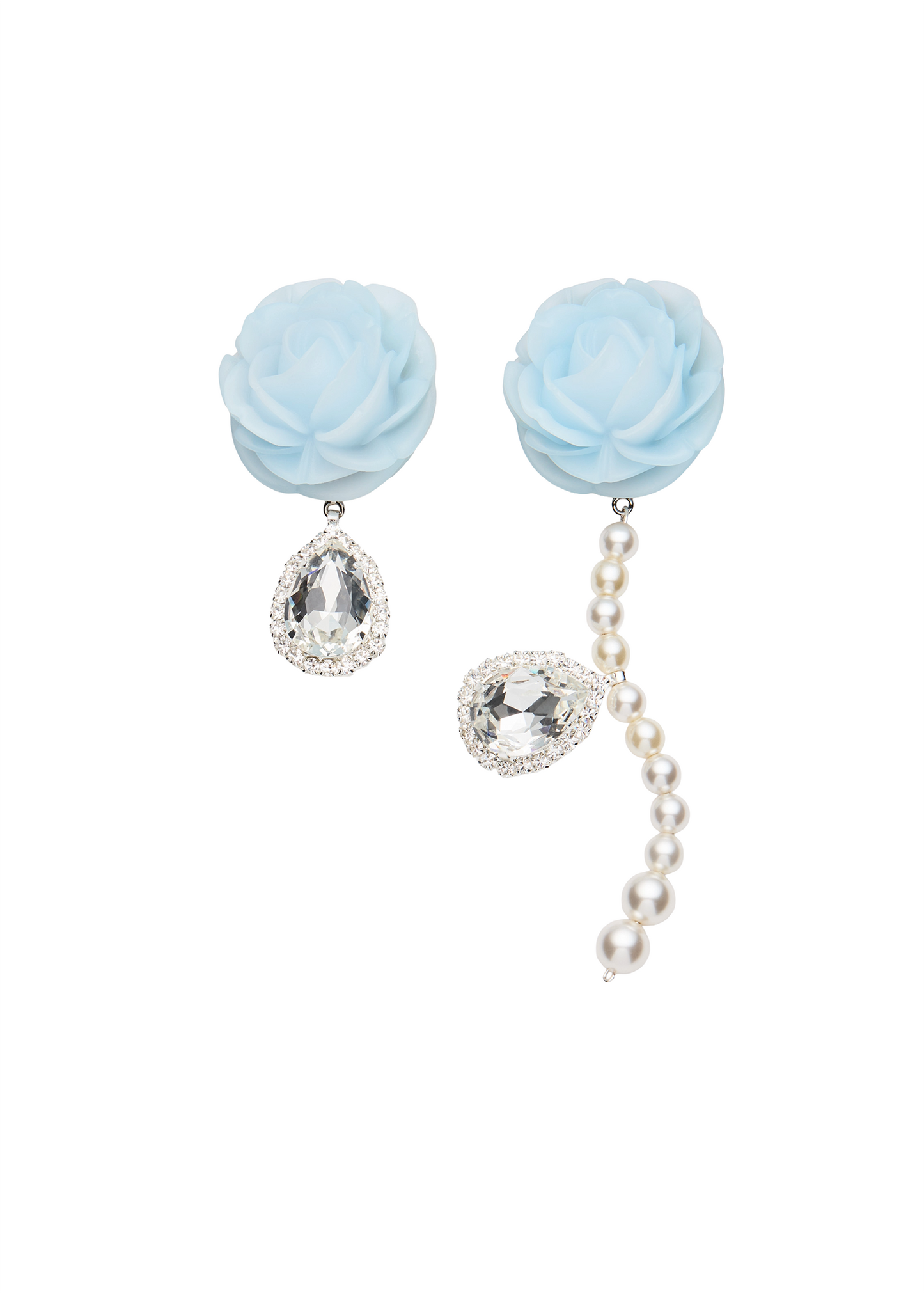 Crystal and Pearl Rose Earrings