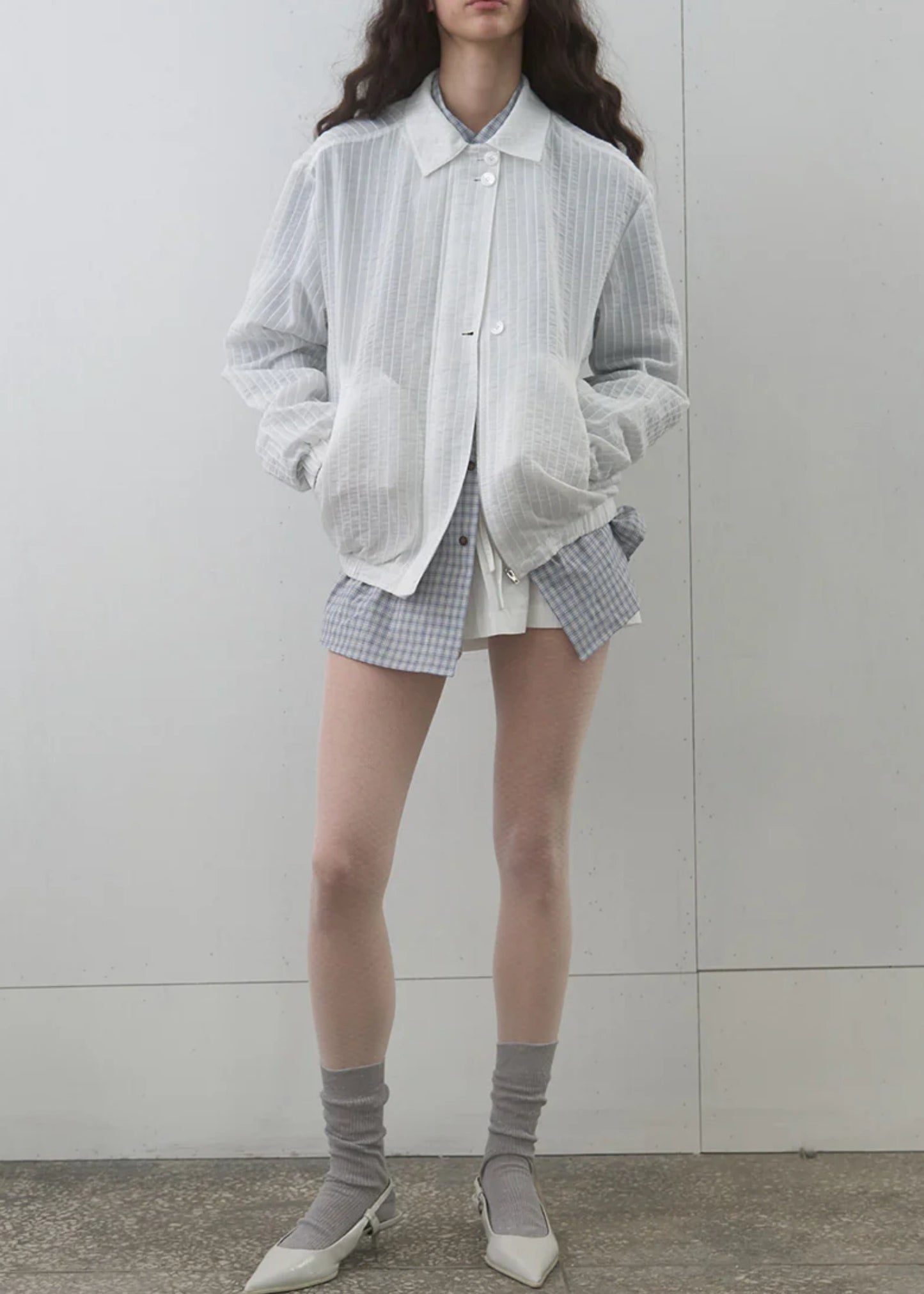 Sheer Striped Blouson