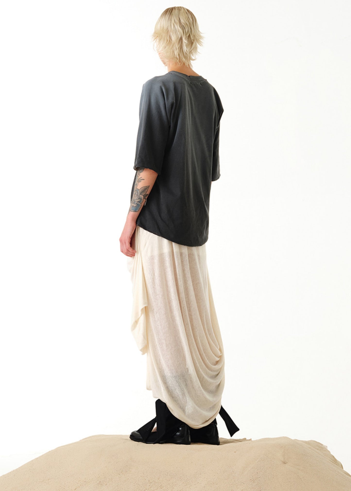 Draped Linen Skirt
