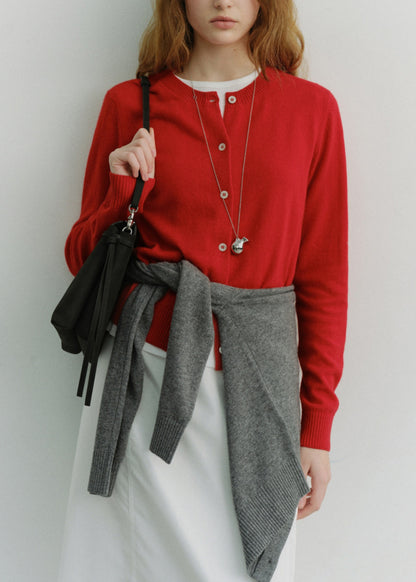 Crewneck Knit Cardigan