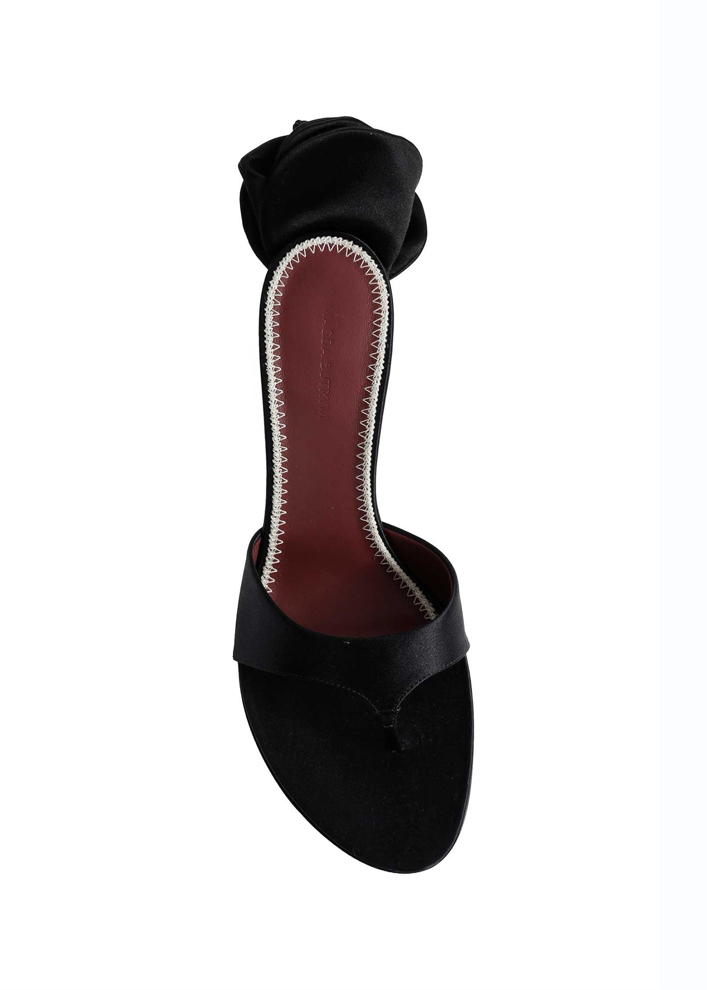 Satin Thong Sandals With Flower