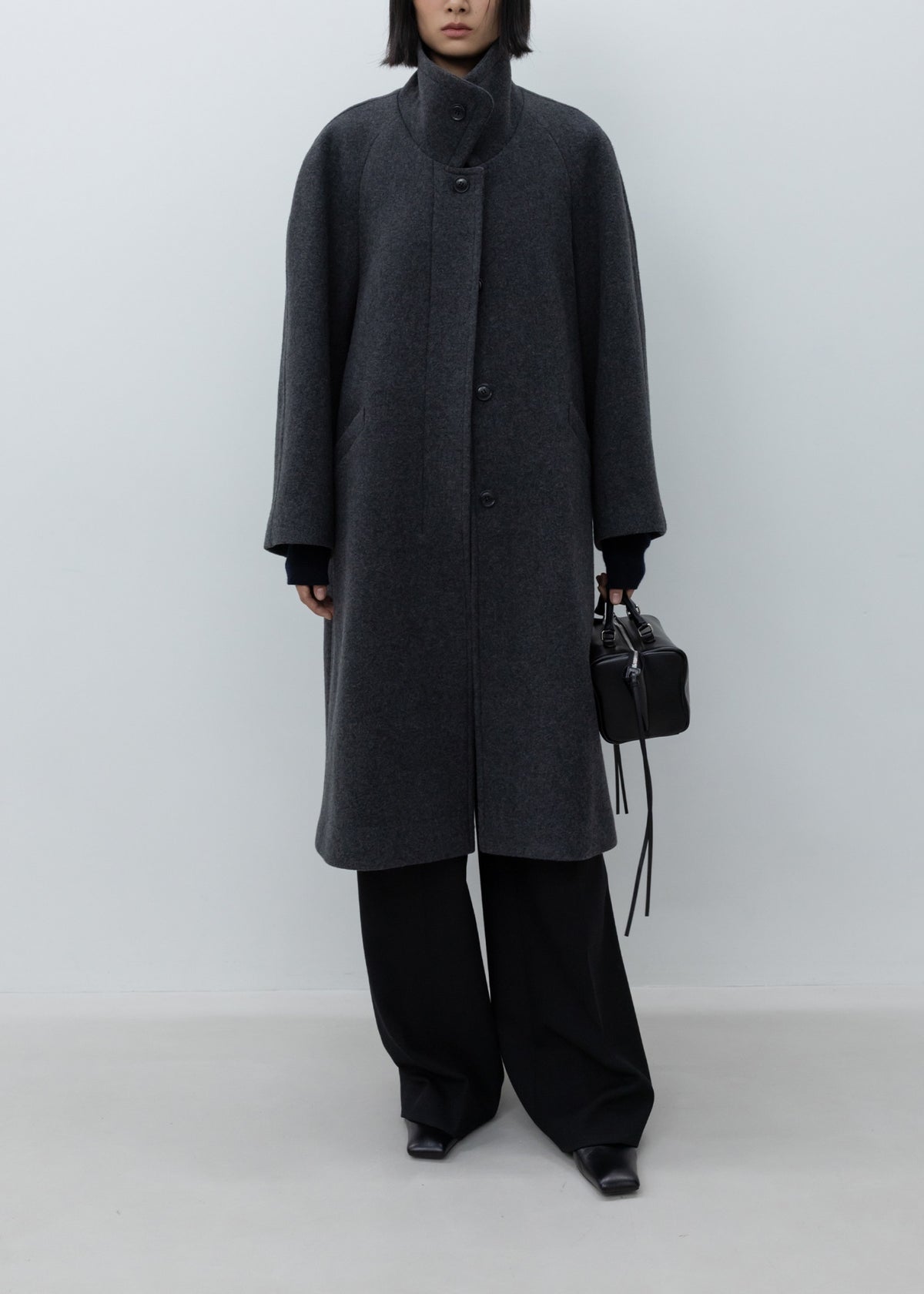 Cashmere Blend Raglan-sleeve Mac Coat