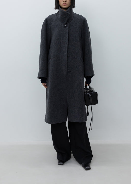 Cashmere Blend Raglan-sleeve Mac Coat