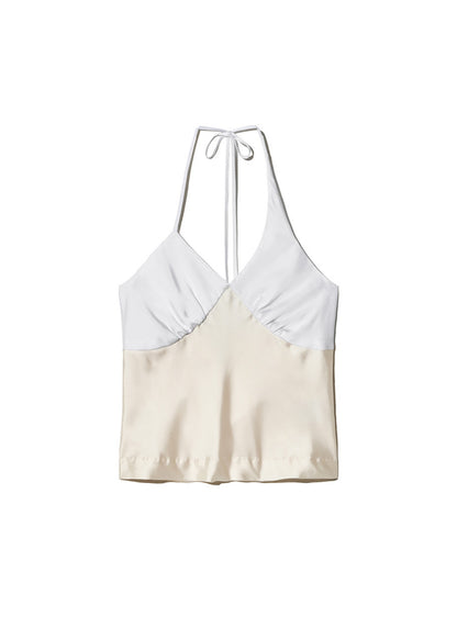 Satin Shirring Halter Top