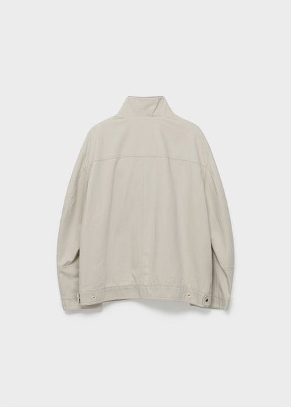 Washed Cotton Rib-Collar Jacket