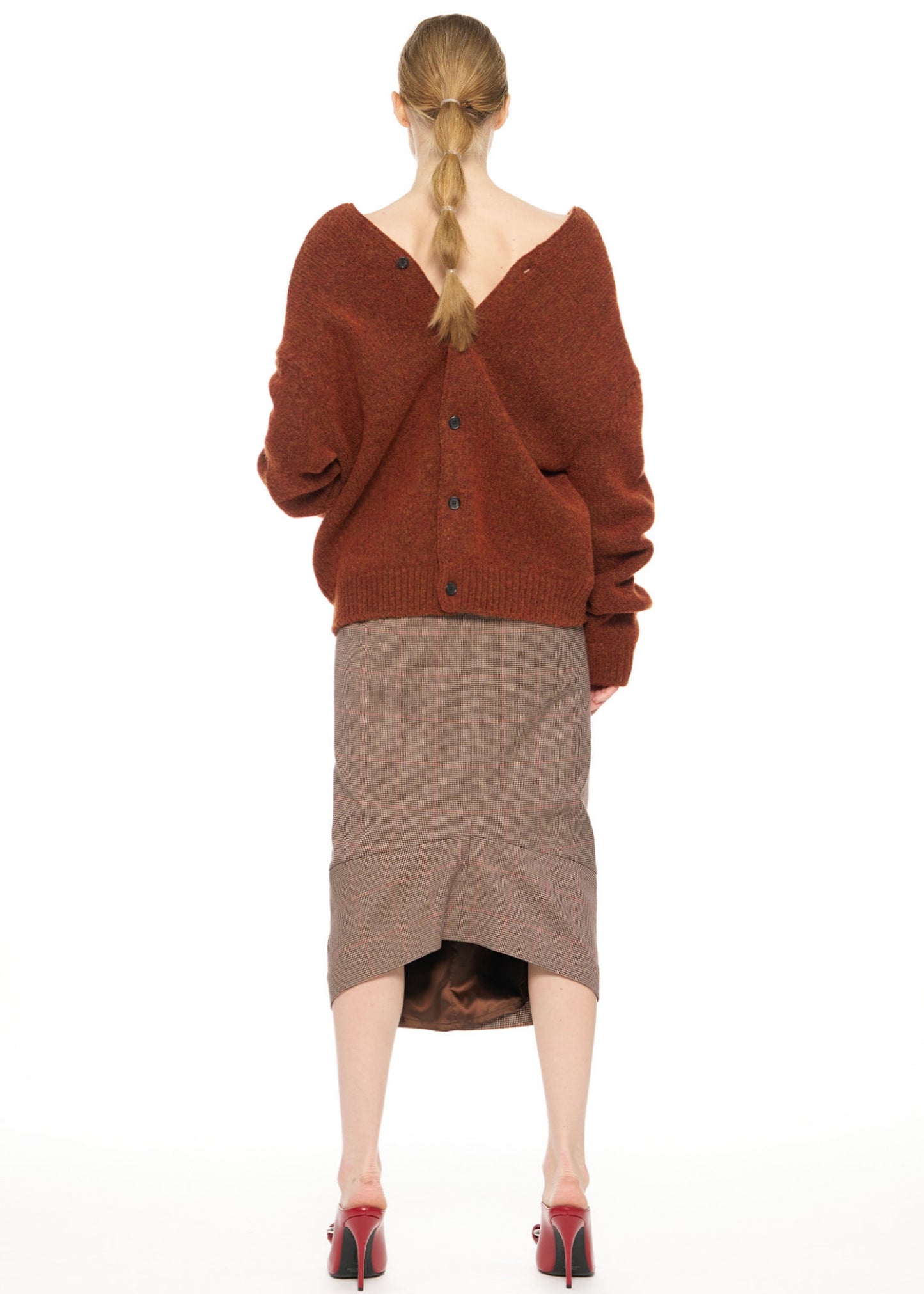 Check Front Tucked Skirt