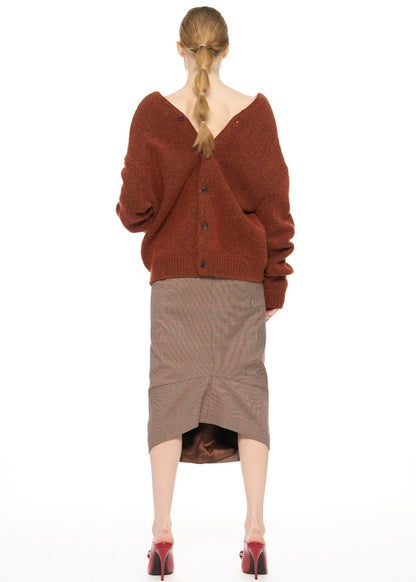 Check Front Tucked Skirt