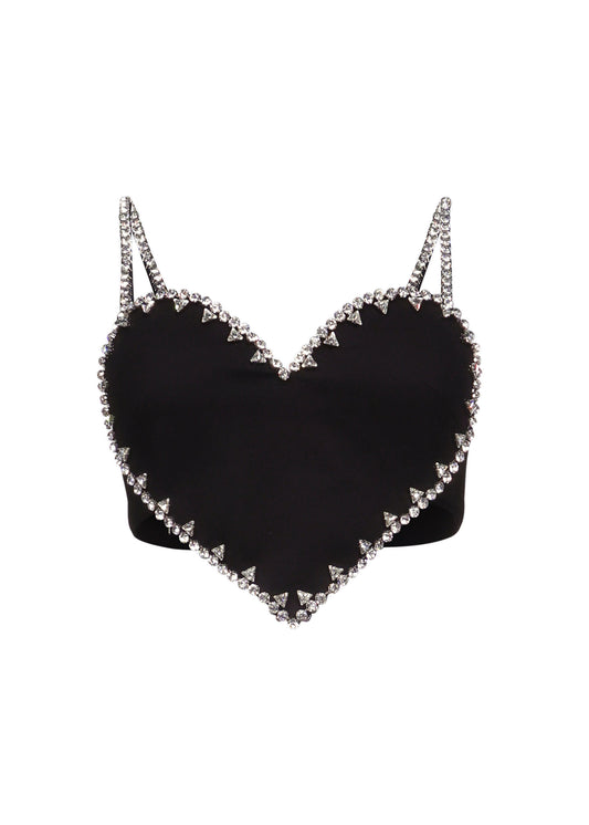 Crystal Trim Heart Top