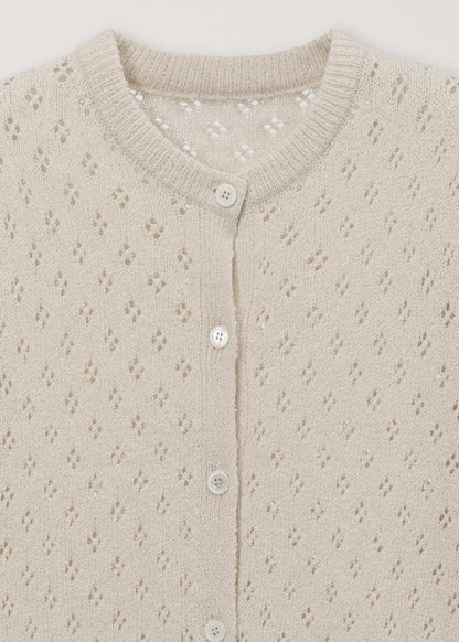 Crochet Crewneck Cardigan