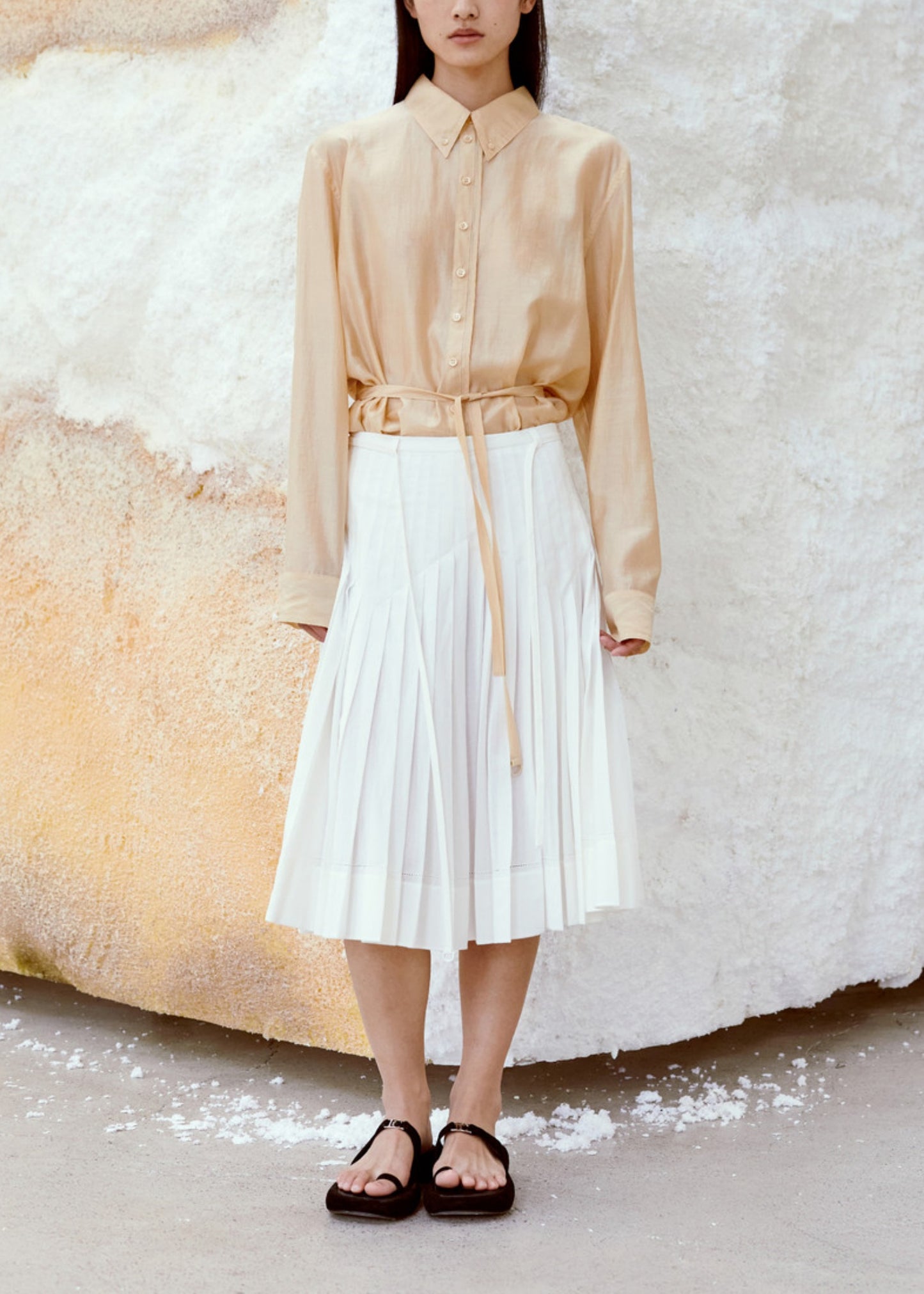 Pleated Midi Skirt