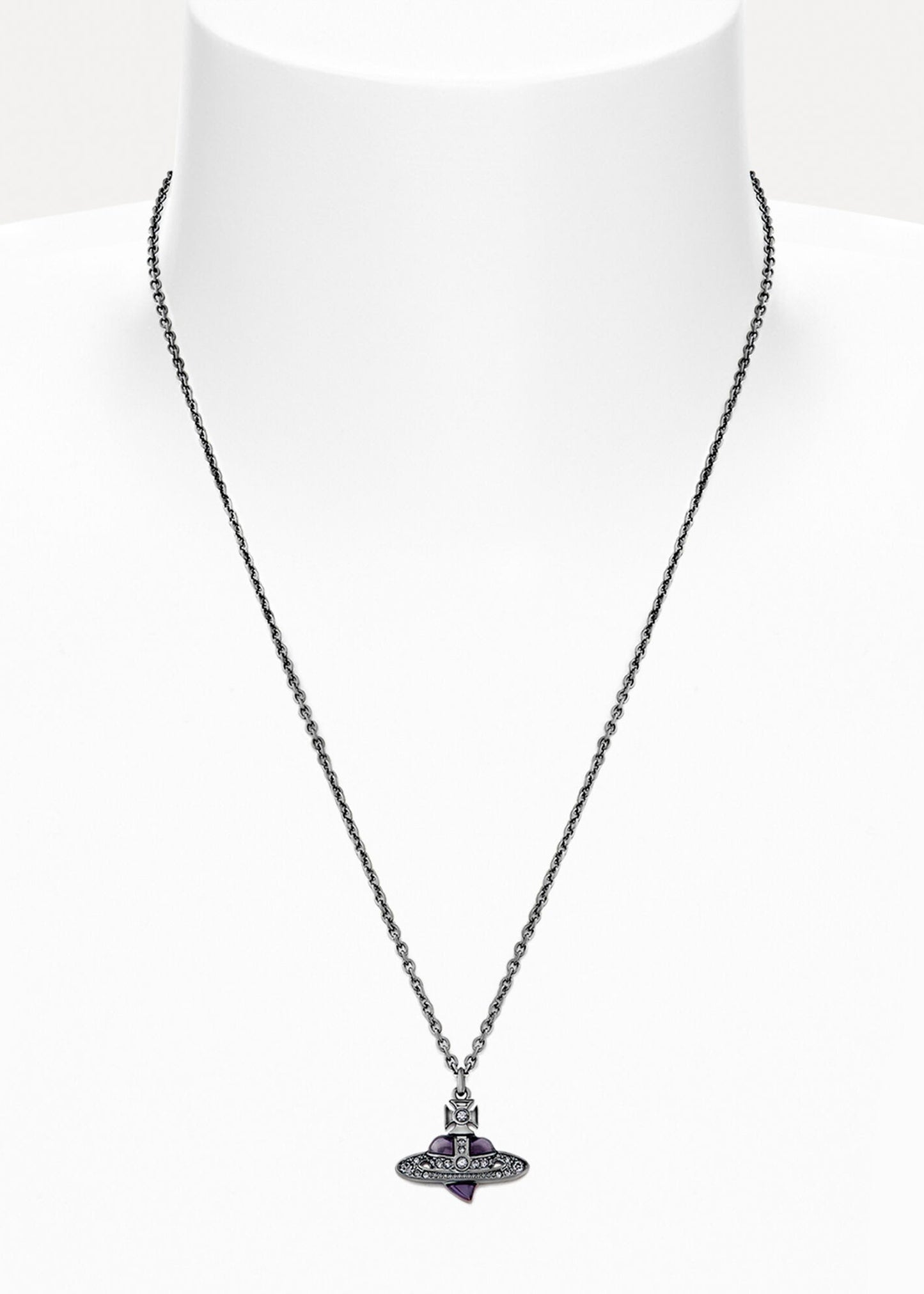 Man. Diamante Heart Pendant Necklace