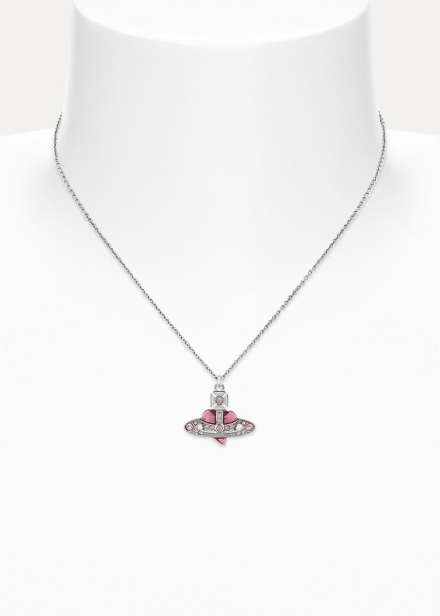 New Diamante Heart Pendant Necklace