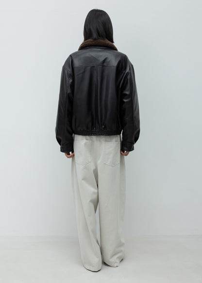 Fur Collar Leather Jacket