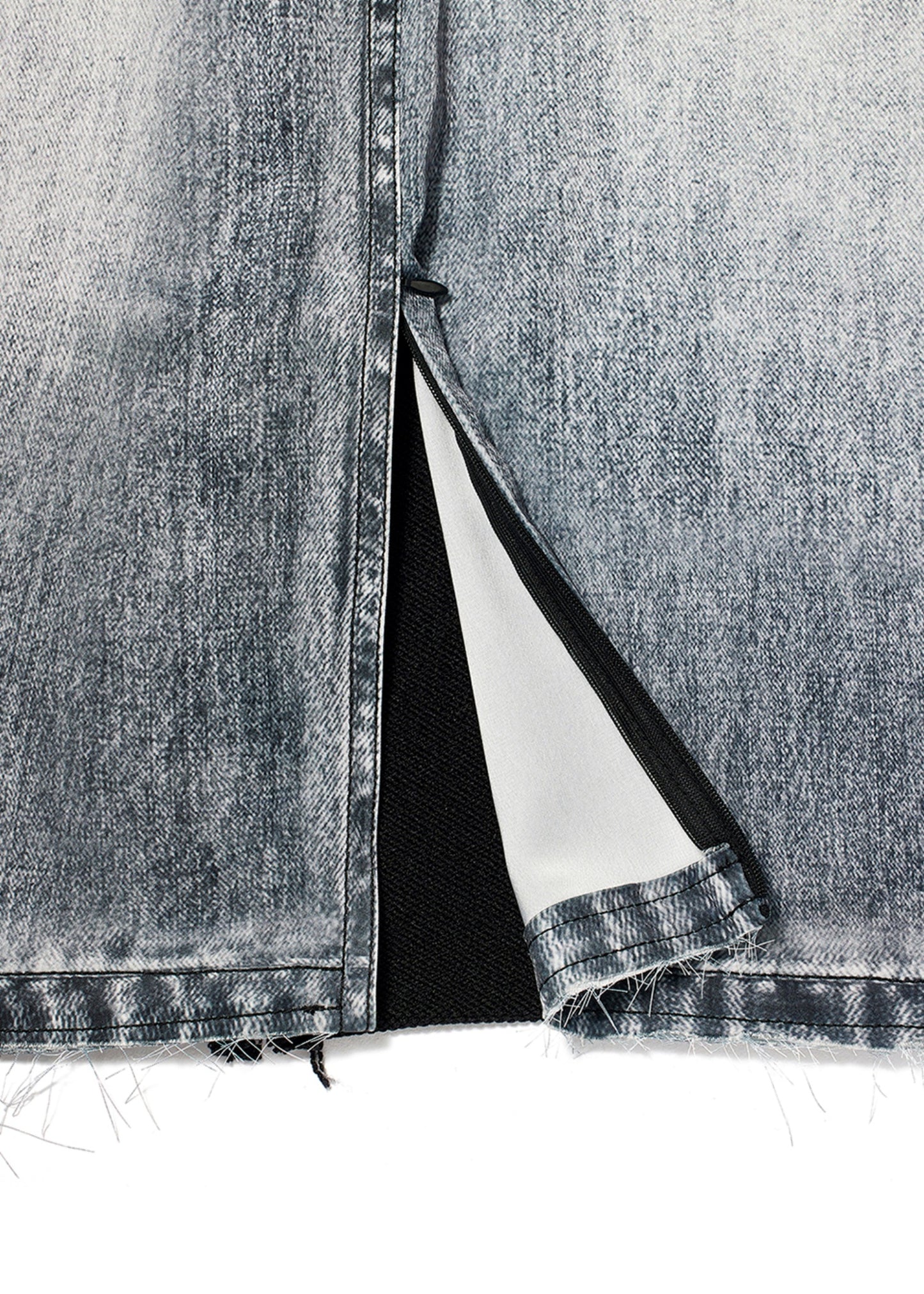 Front Jean Effect Jersey Skirt