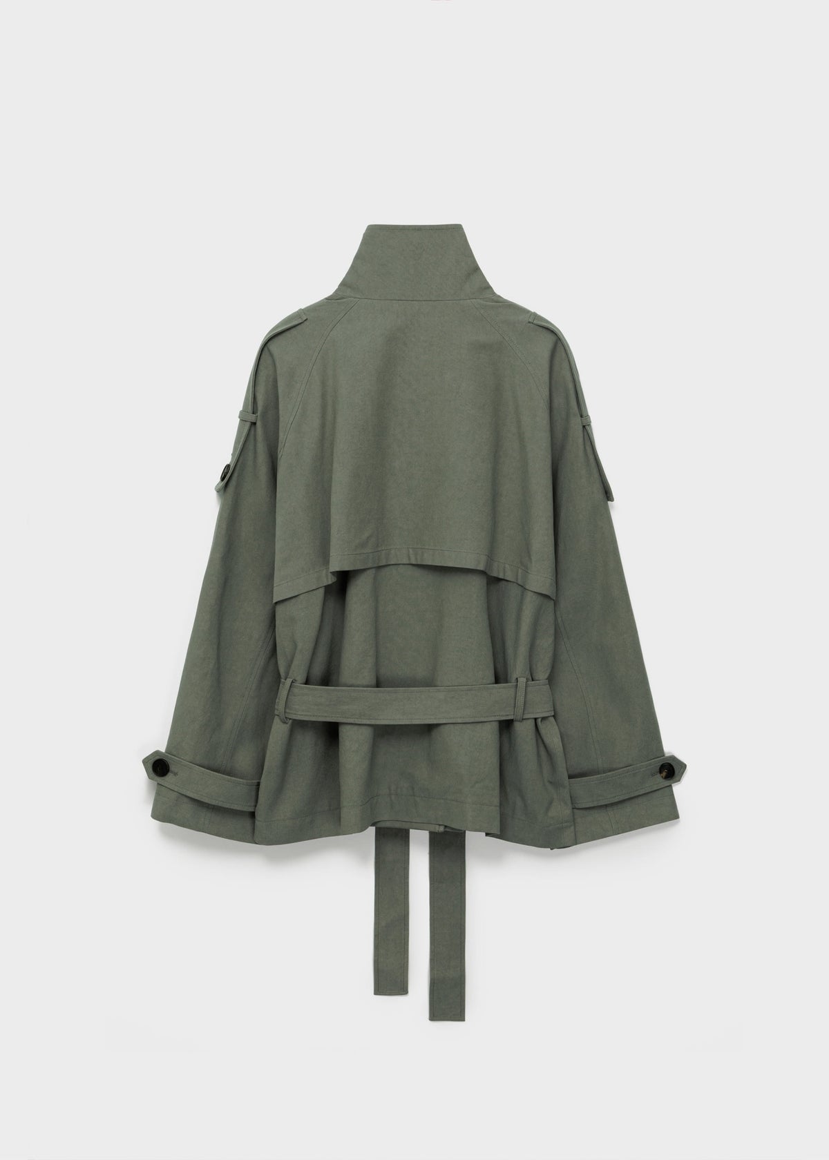 Low-Waisted Washed Cotton Half Jacket