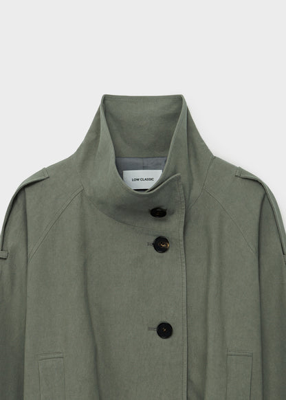 Low-Waisted Washed Cotton Half Jacket