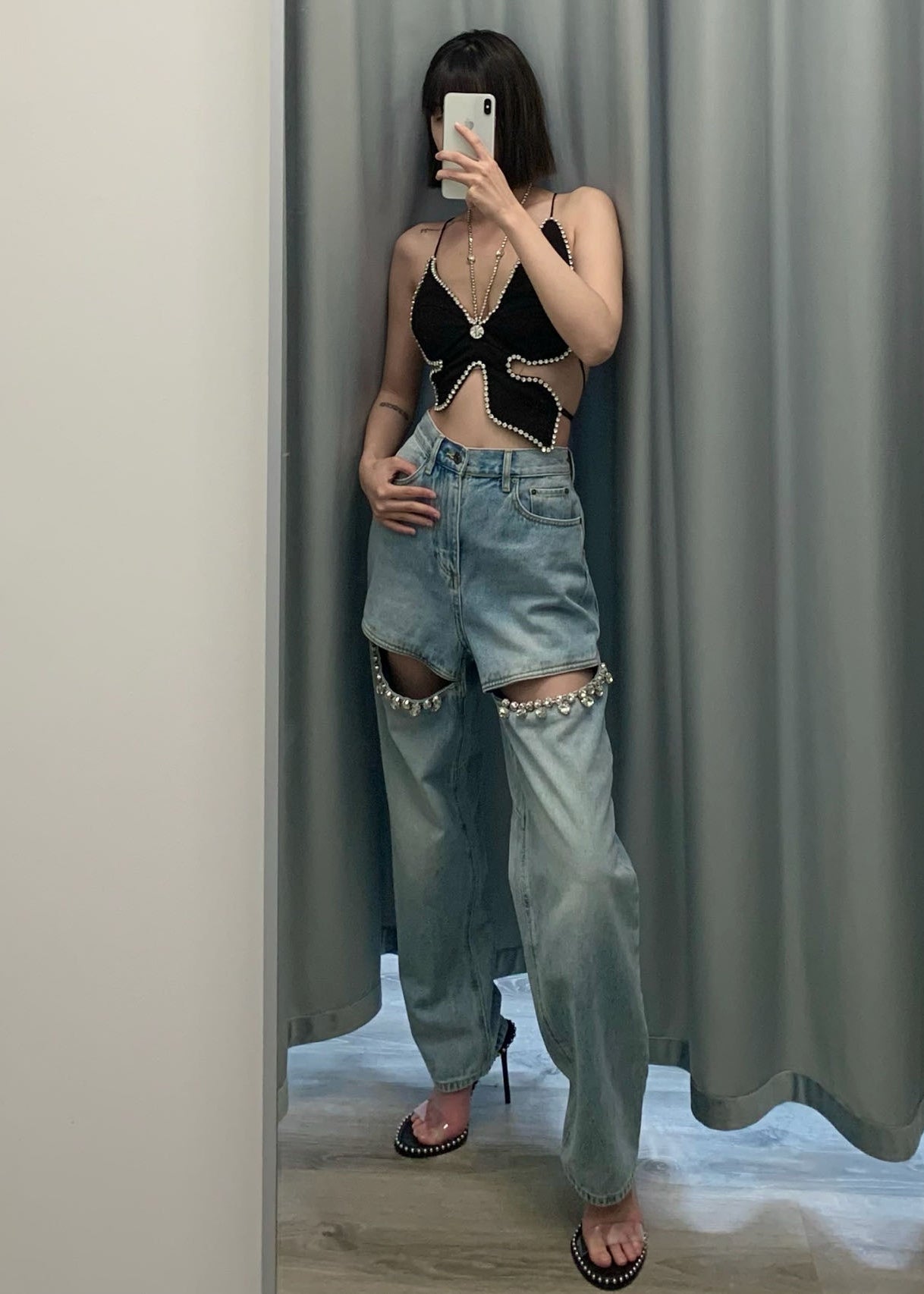 Crystal Slit Jean