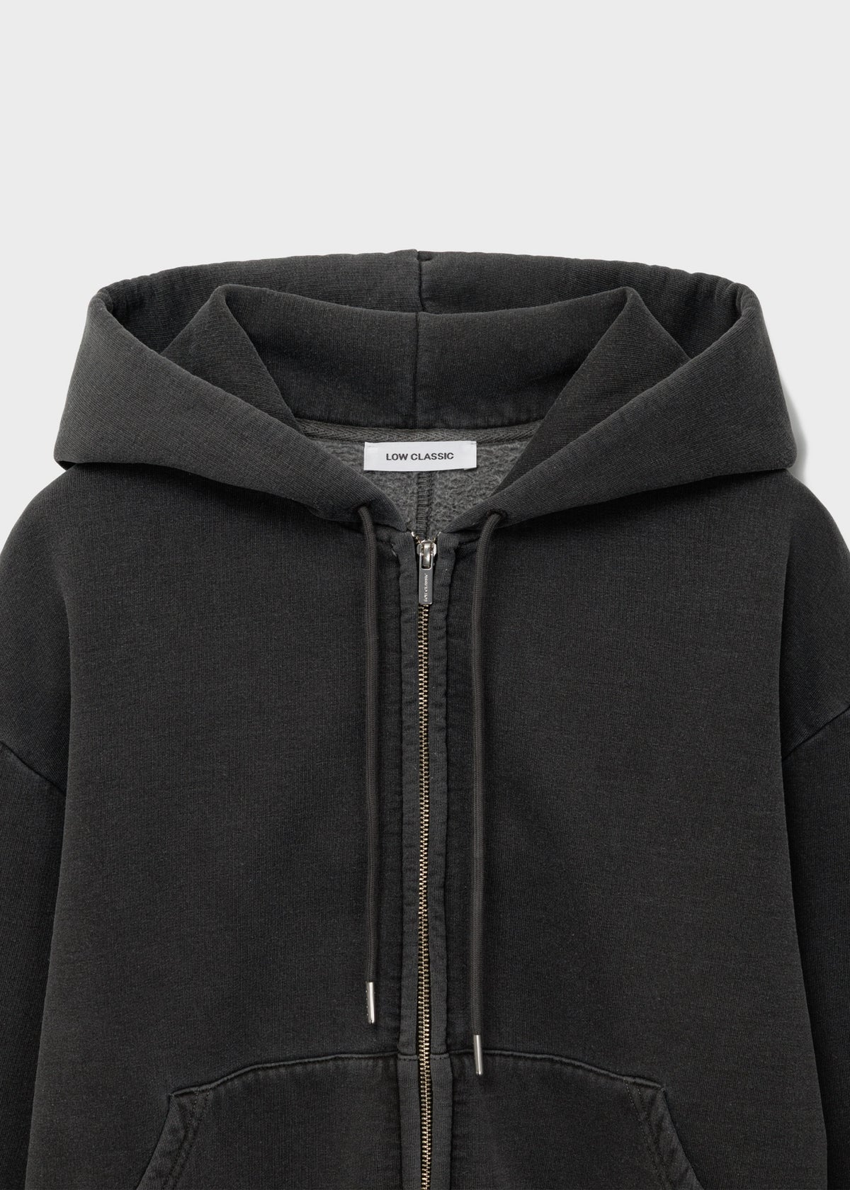 Washed Cotton Zip-Up Hoodie