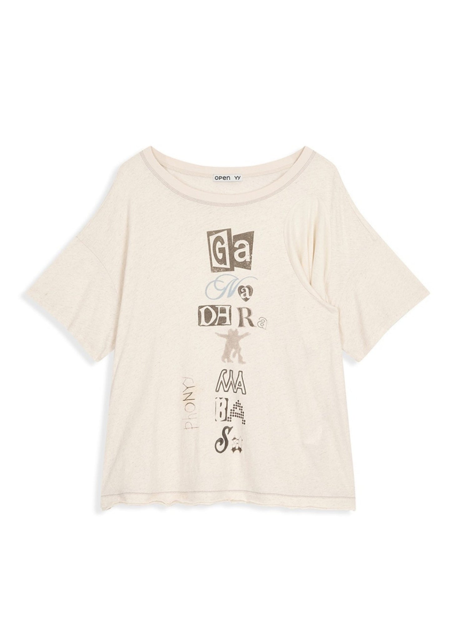 Scoop Neck Phonetic Tee