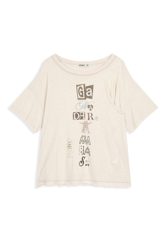 Scoop Neck Phonetic Tee