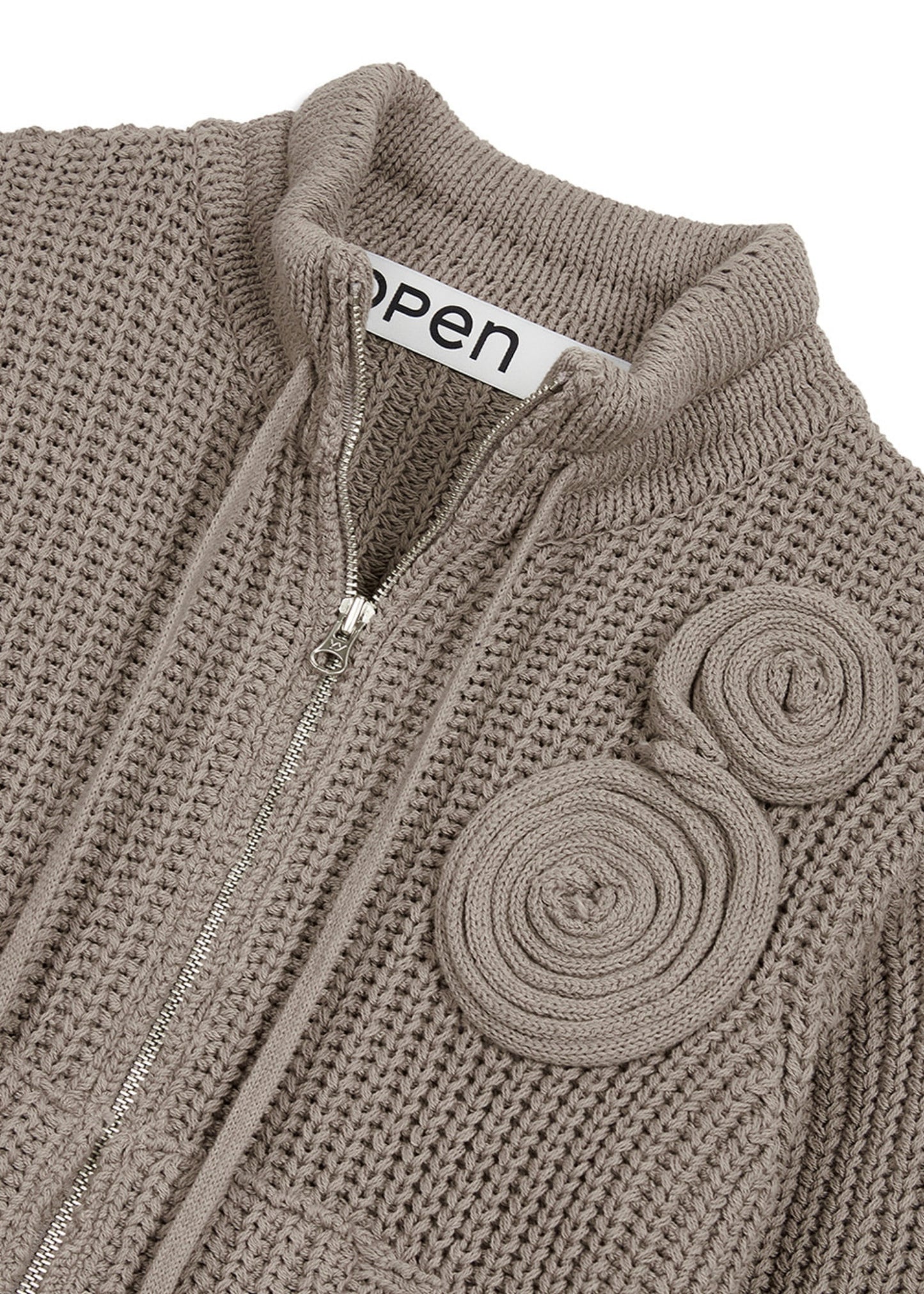 Appliqué Knit Zipup Jacket