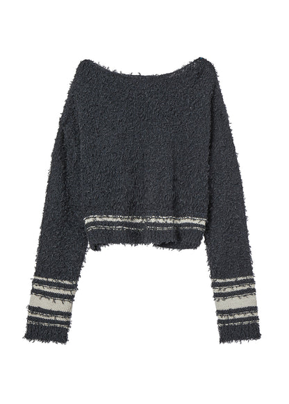 Argyle Cropped Knit Pullover