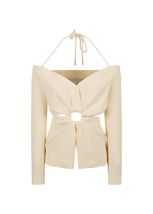 Lydie Cut-out-detail Crepe Top