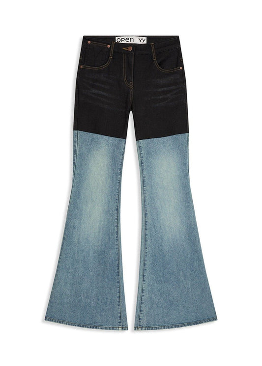 Color Block Bootcut Jeans