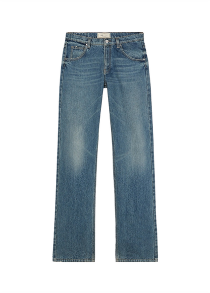 Straight Leg Jeans With Logo Print