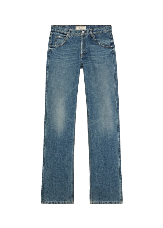 Straight Leg Jeans With Logo Print