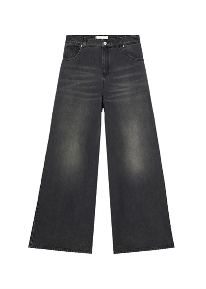 Stone-washed Superwide-leg Jeans