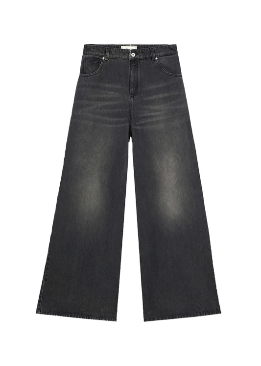 Stone-washed Superwide-leg Jeans