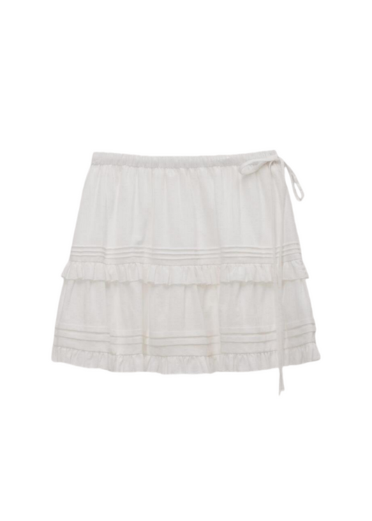 Shirring Ruffle Mini Skirt