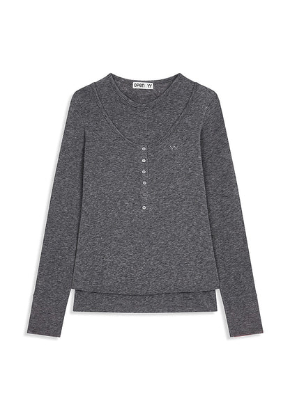 Layered Henley Lounge Tee