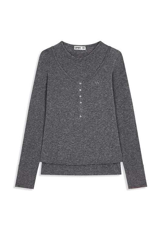 Layered Henley Lounge Tee