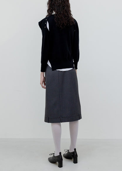Stud Sleeve Layered Cardigan