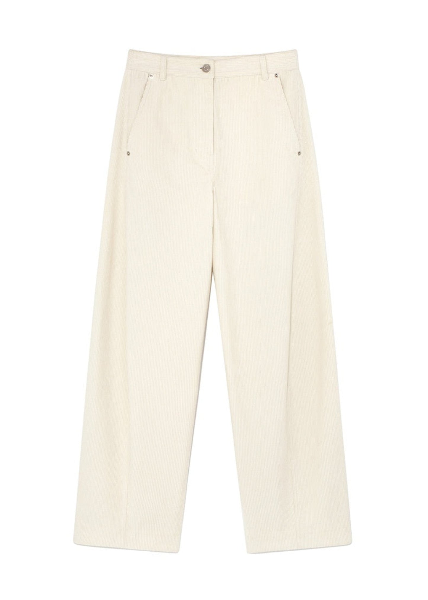 Curved Seam Corduroy Pants