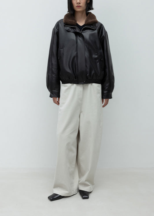 Fur Collar Leather Jacket