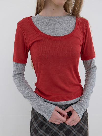 Layered Jersey Top