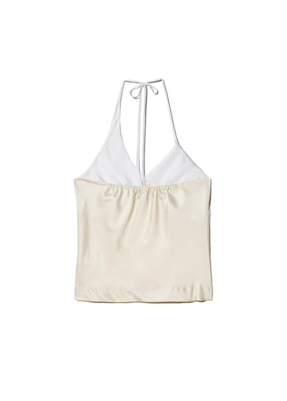 Satin Shirring Halter Top