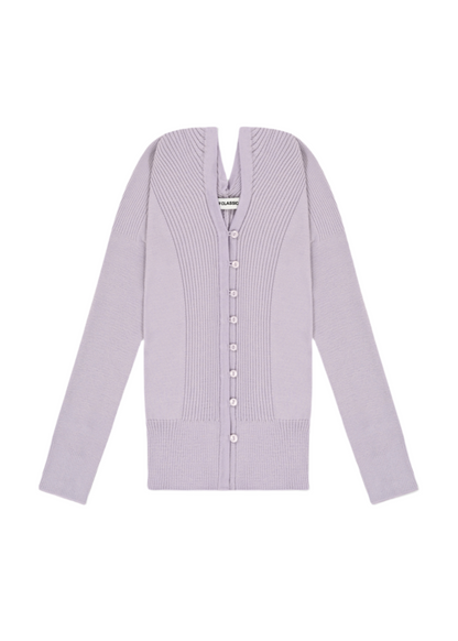 Deep V-neck Knit Cardigan