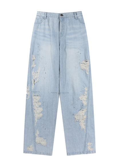 Crystal-embellished Ripped Jeans