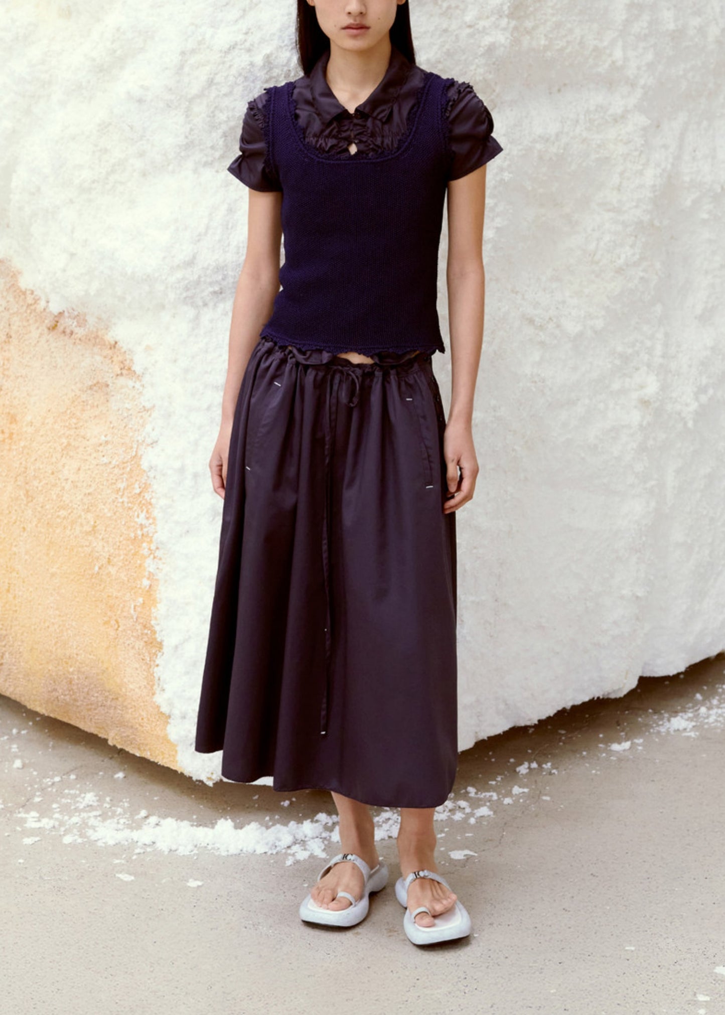 Drawstring Midi Skirt