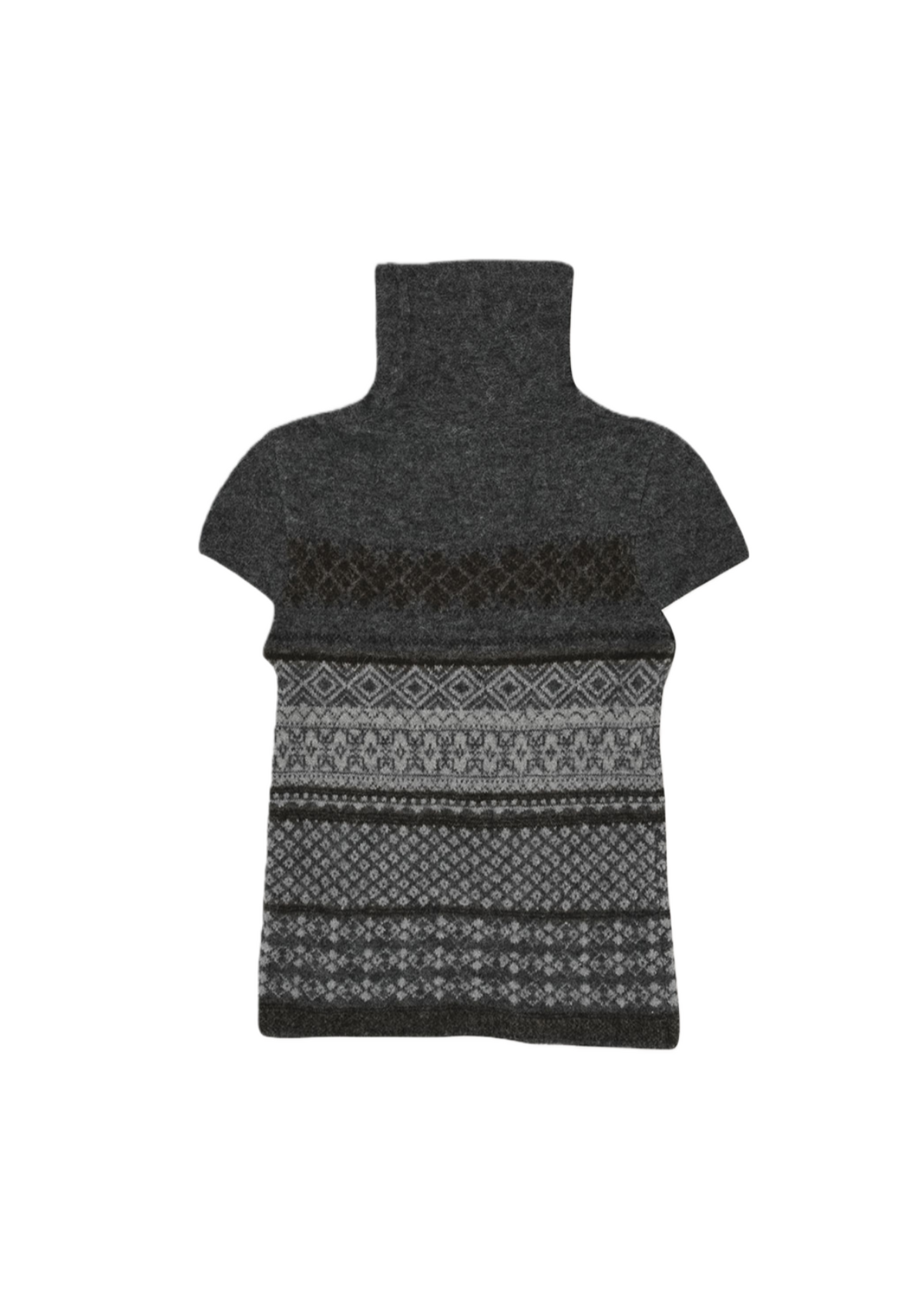 Half Cap Sleeve Intarsia Knit Top