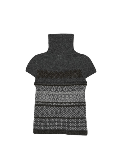 Half Cap Sleeve Intarsia Knit Top