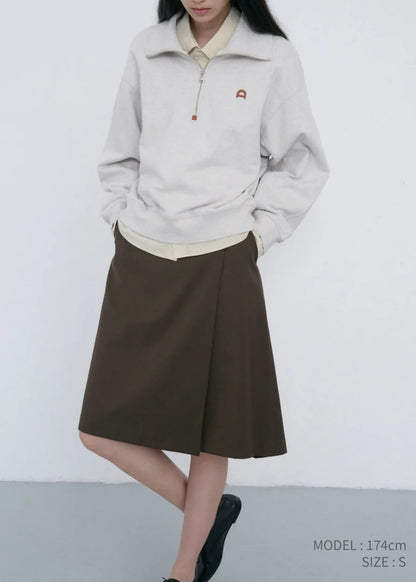 Pleats Midi Wrap Skirt