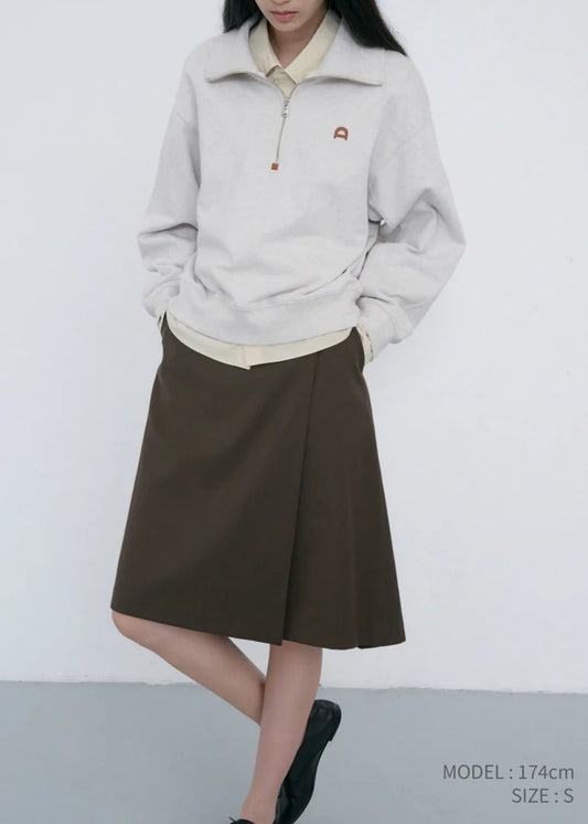 Pleats Midi Wrap Skirt
