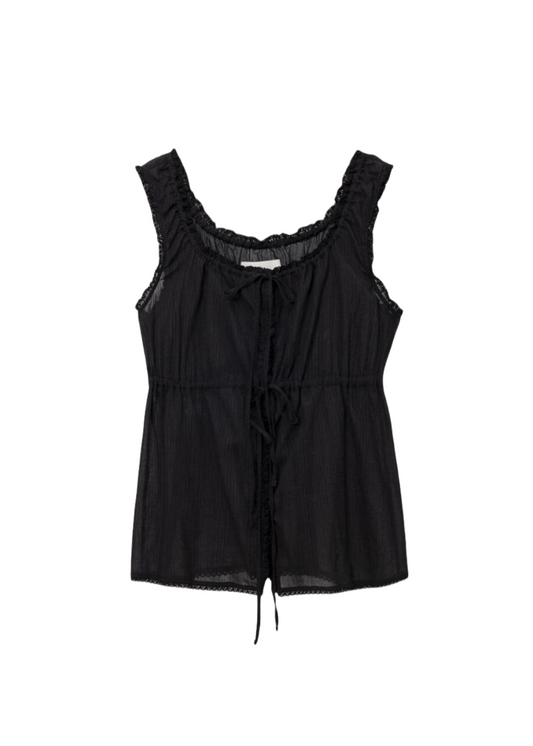 Shirring Sleeveless Blouse