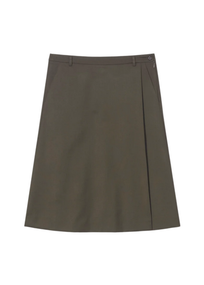 Pleats Midi Wrap Skirt